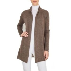 Beryll || Open Front Cashmere Cardigan Long Brown NWT OSFM‎